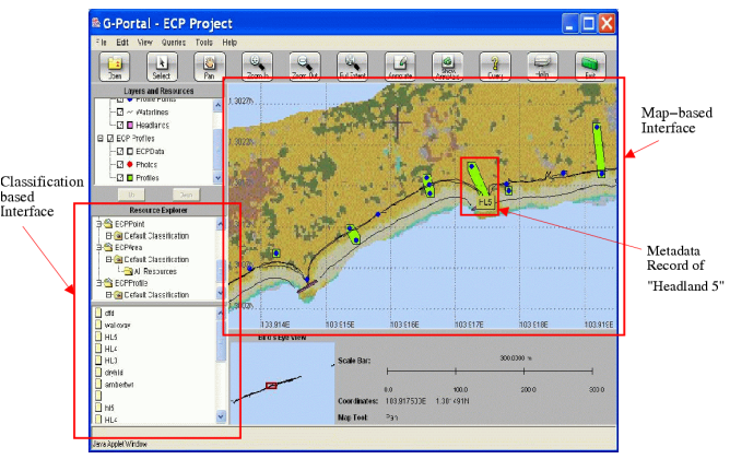 Screen shot of G-Portal Client Interface