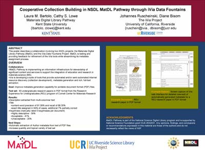 Cooperative Collection Building in NSDL MatDL Pathway through iVia Data Fountains